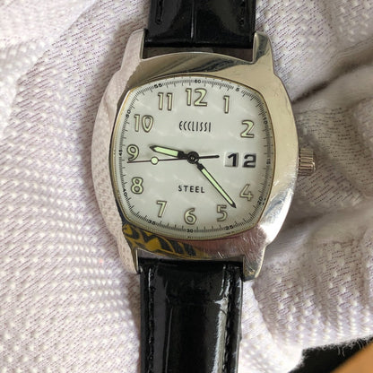 Reloj Ecclissi Mujer 2007 Acero Big Date Cuarzo Japonés 35mm