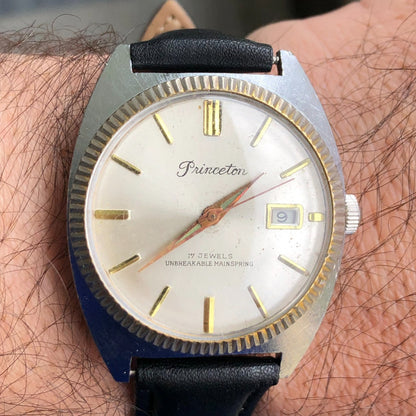 Reloj Princeton Hombre Vintage 1968 Mecánico Con Calendario