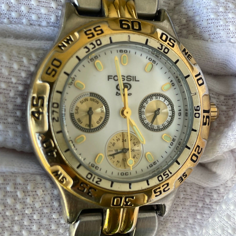 Reloj Fossil Blue Unisex 2005 Diver Compacto Bicolor Multifunción