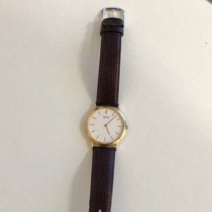 Reloj Seiko Hombre Año 1992 Ultrafino Sin Segundero Dorado