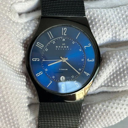Skagen Danés Hombre Titanium 2004 Ultra Liviano Delgado Leer