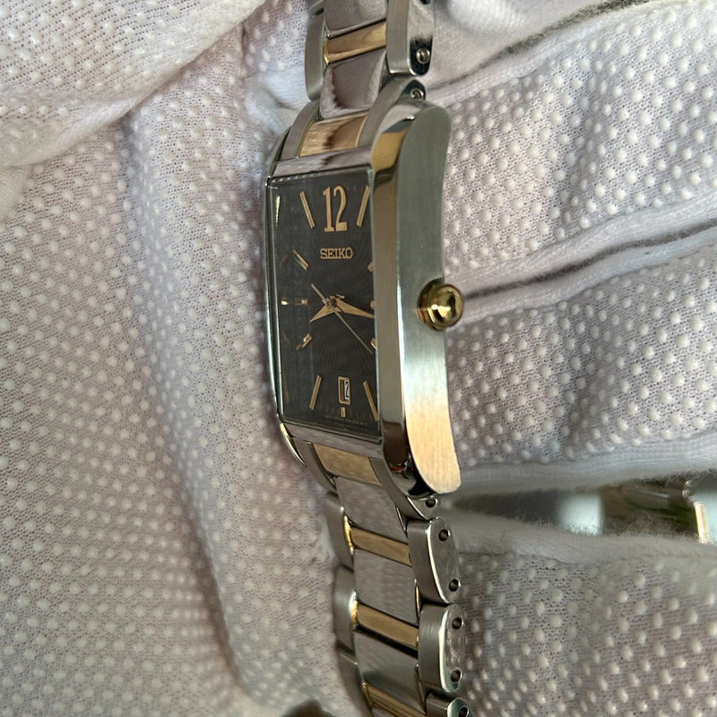 Reloj Seiko Hombre 2010 Rectangular Dorado/gris Único