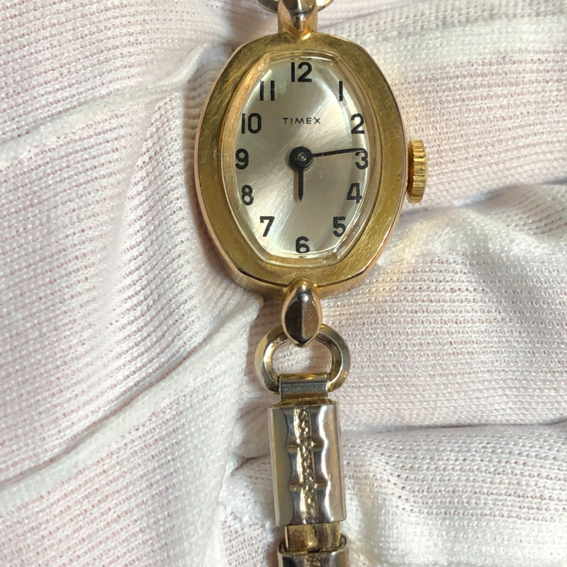 Reloj Timex Mujer A Cuerda Años 70´s Oval Pulsera Expandible
