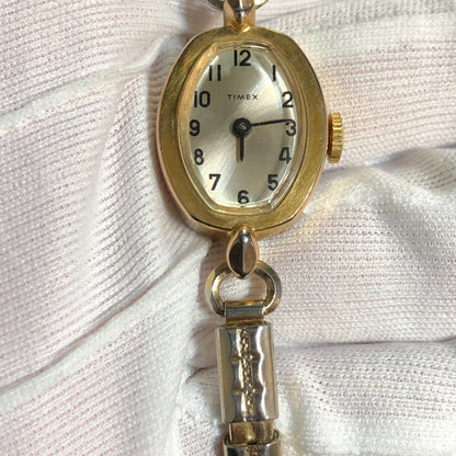 Reloj Timex Mujer A Cuerda Años 70´s Oval Pulsera Expandible