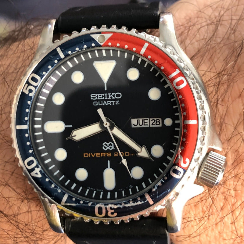 Reloj Seiko Hombre Vintage 1989 Diver Quartz Pepsi Un Ícono