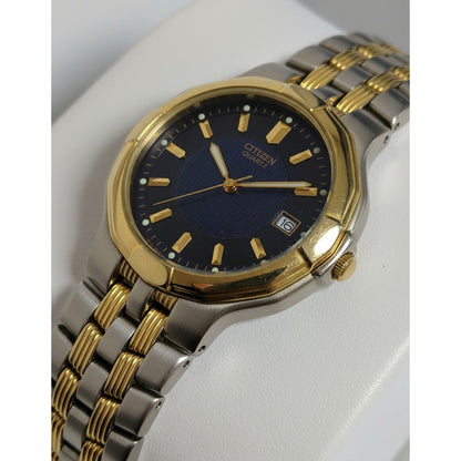 Reloj Citizen Hombre Año 1991 Calibre 2510 Bicolor Dial Azul