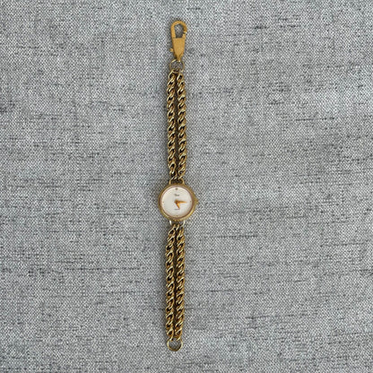 Reloj Timex Mujer Años 90s Dorado Pulsera Cadena Reloj-joya