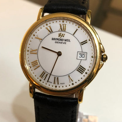 Raymond Weil Hombre Zafiro Chapado Oro 18k Suizo Años 90s