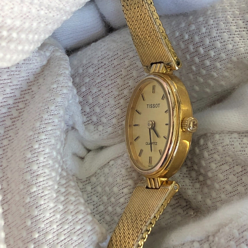 Tissot Lady Quartz 1980 Chapado Oro18k Brazalete Suizo
