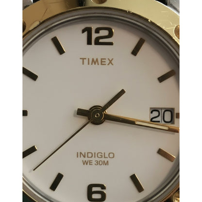 Reloj Timex Mujer Año 2009 Bisel Dorado Acero Two Tone