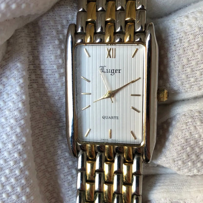 Reloj Luger Mujer Vintage 1997 Suizo Eta Rectangular Two Tone