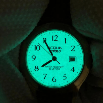 Reloj Timex Acqua Hombre Año 2001 Fondo Marfil Raro Indiglo