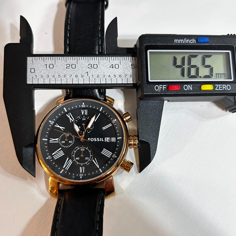 Reloj Fossil Hombre 2013 Cronógrafo Negro Dorado Gama Alta
