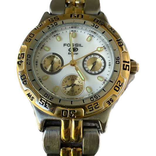 Reloj Fossil Blue Unisex 2005 Diver Compacto Bicolor Multifunción