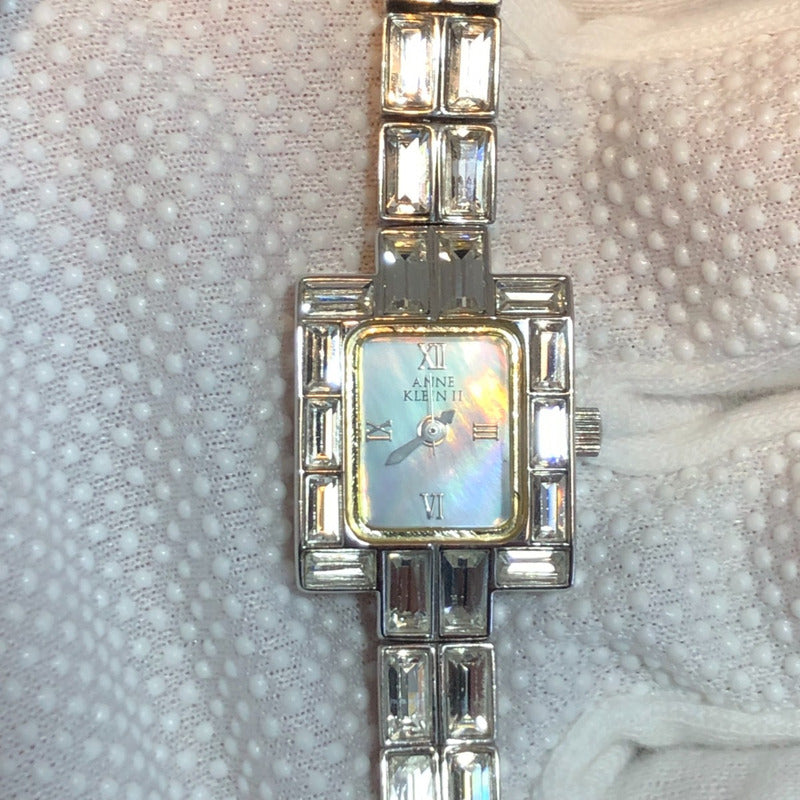 Reloj Anne Klein Ii Mujer Años 90´s Nácar Cristales Baguette