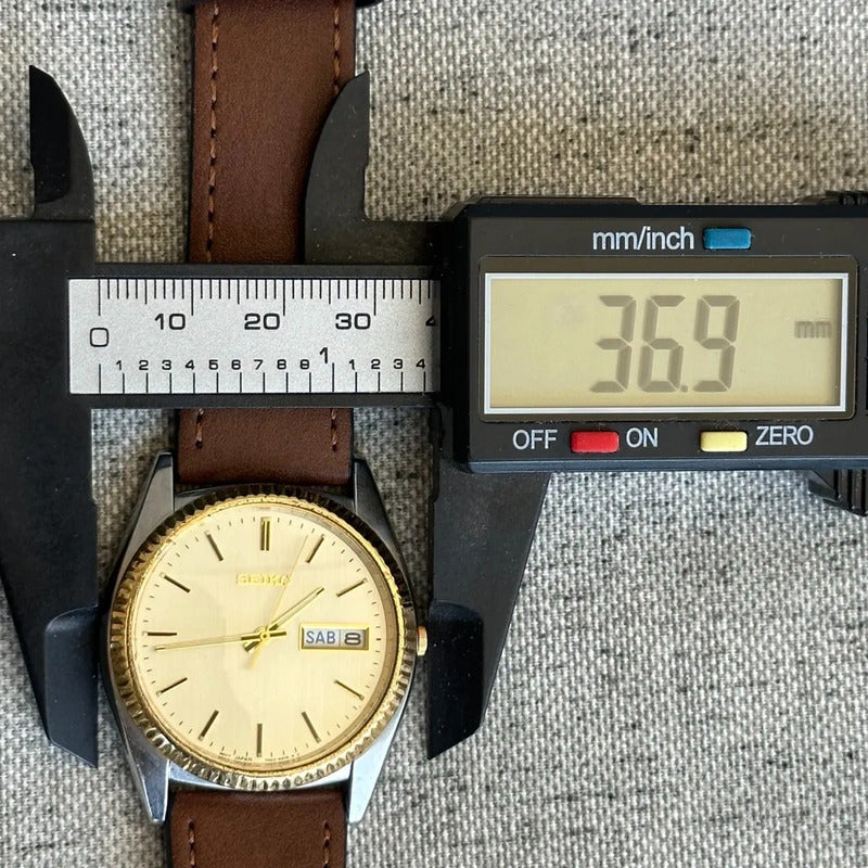 Reloj Seiko Day-date Hombre Años 2000´s Clásico Two Tone Impecable