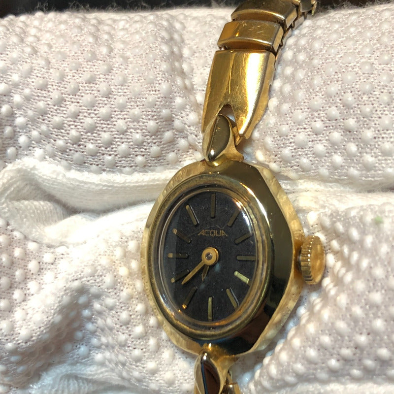 Reloj Acqua By Timex Mujer A Cuerda Vintage Años 80s Dorado