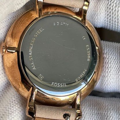 Reloj Fossil Mujer Jacqueline Rose Gold Año 2016 Cuero Fecha