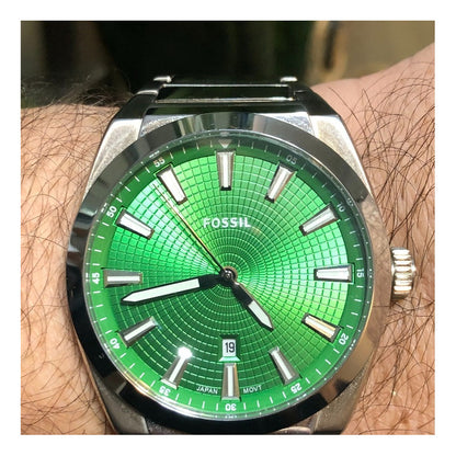 Fossil Verde Hipnótico Máquina Japonesa Mìnimo Uso Con Caja