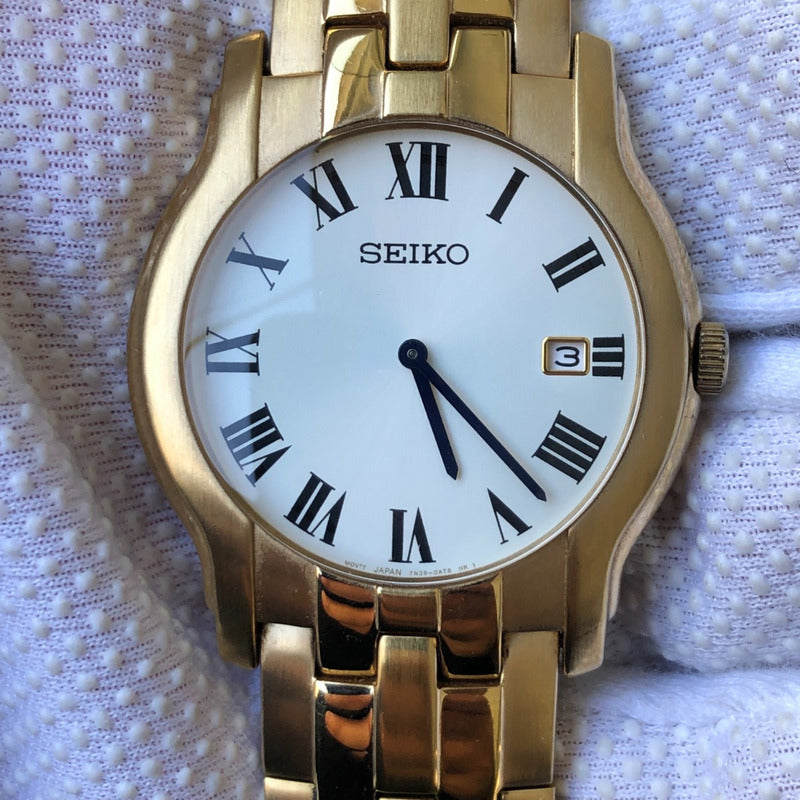 Reloj Seiko Hombre Año 2003 Números Romanos Y Esfera Limpia