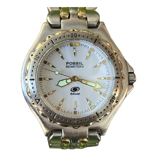 Reloj Fossil Blue Hombre Diver 2002 Escaso Neovintage