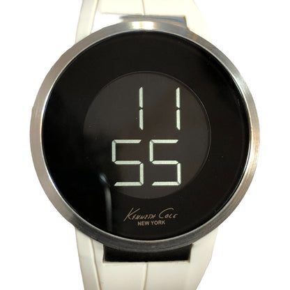 Reloj Kenneth Cole Hombre Año 2010 Futurista Correa Blanca Original