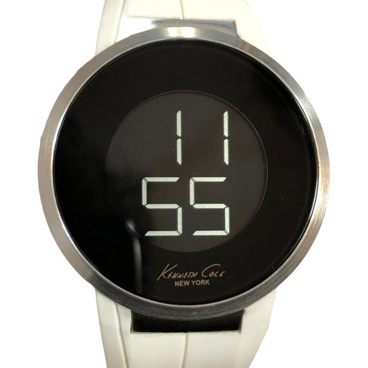 Reloj Kenneth Cole Hombre Año 2010 Futurista Correa Blanca Original