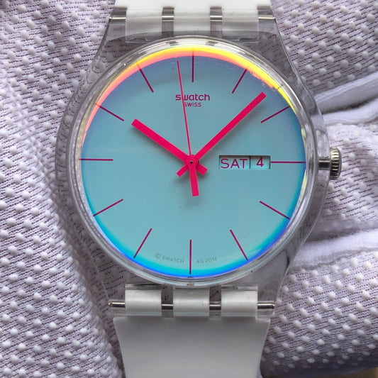 Reloj Swatch Hombre Año 2019 Pastel Rebel Iridiscente 41mm