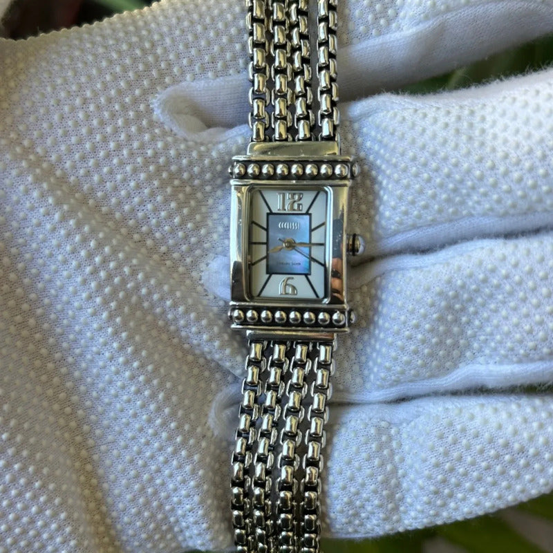 Reloj Ecclissi Mujer Plata Maciza 925 Años 2000s Art Déco 70gramos