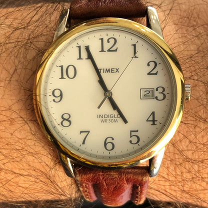 Reloj Timex Clásico Indiglo Hombre Año 2009 Fecha Correa Original