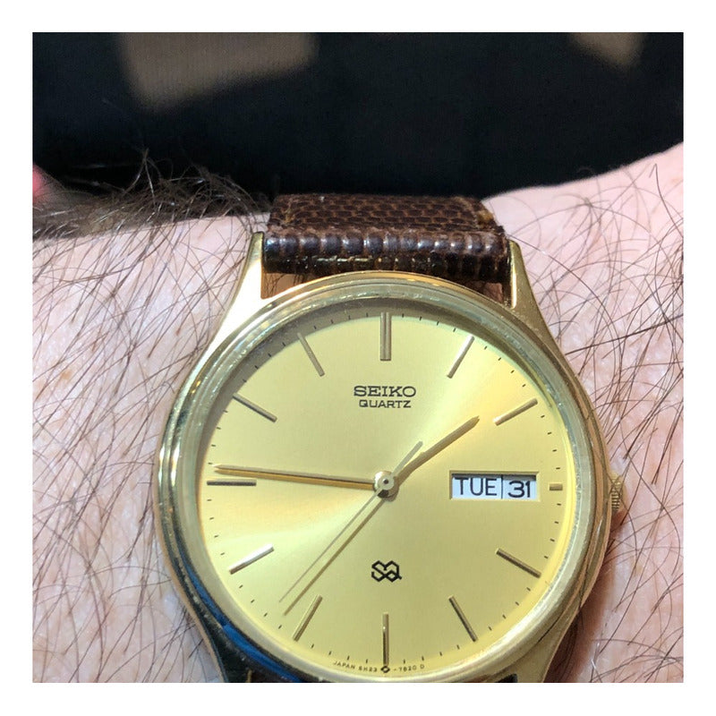 Reloj Seiko Hombre Año 1986 Vintage Sunburst Dorado Sq
