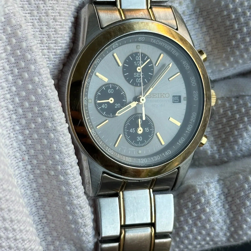 Reloj Seiko Cronógrafo 7T92 Hombre Original Vintage 1997 Taquímetro