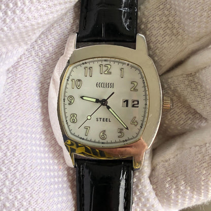 Reloj Ecclissi Mujer 2007 Acero Big Date Cuarzo Japonés 35mm