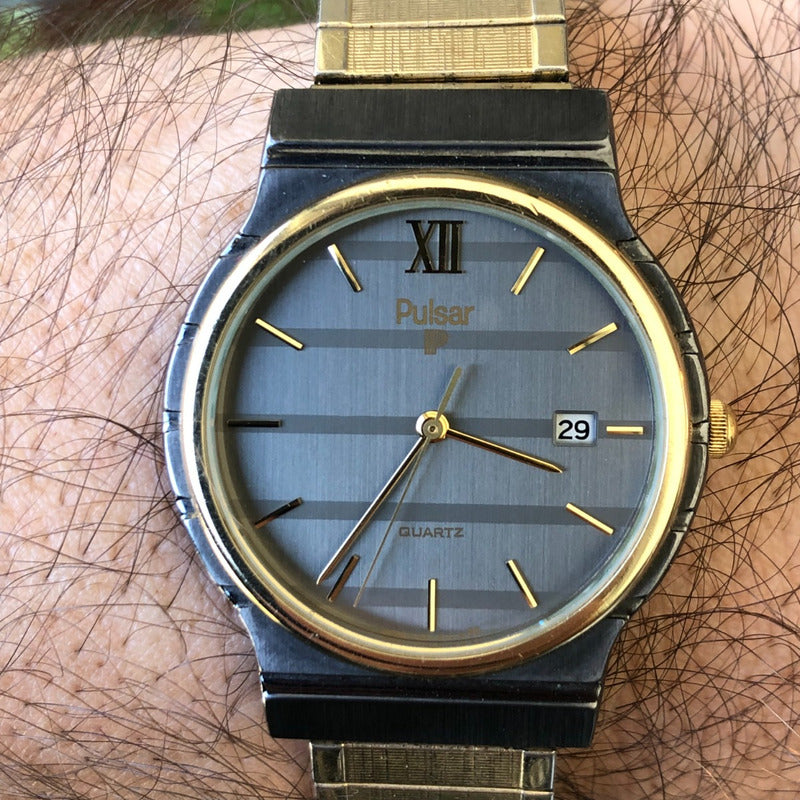 Reloj Pulsar By Seiko Hombre Año 1994 Correa Chapada Oro10k