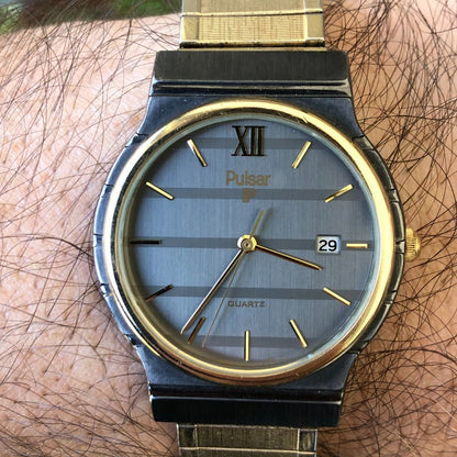 Reloj Pulsar By Seiko Hombre Año 1994 Correa Chapada Oro10k