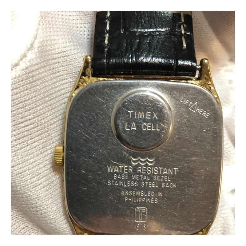Reloj Timex Quartz Vintage Cuadrado Dress Con Día Y Fecha