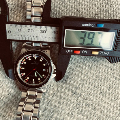 Reloj Peugeot Paris Pp Hombre Cuarzo Vintage Años 90 Acero Náutico