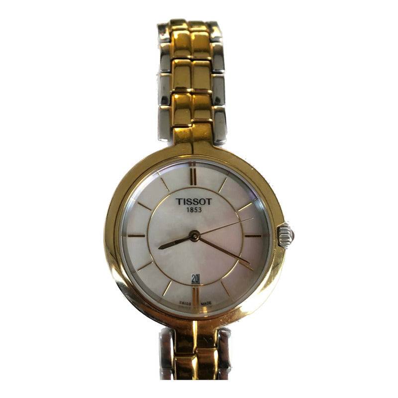 Reloj Vintage Tissot Mujer Zafiro Dorado-plateado Perla