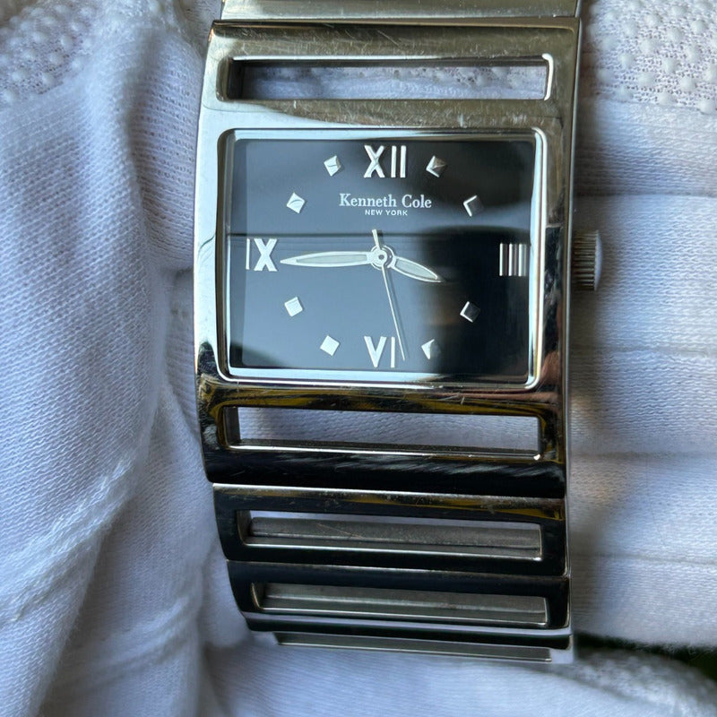 Reloj Kenneth Cole Mujer Año 2004 Acero Rectangular Cut-out