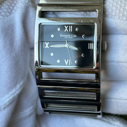 Reloj Kenneth Cole Mujer Año 2004 Acero Rectangular Cut-out