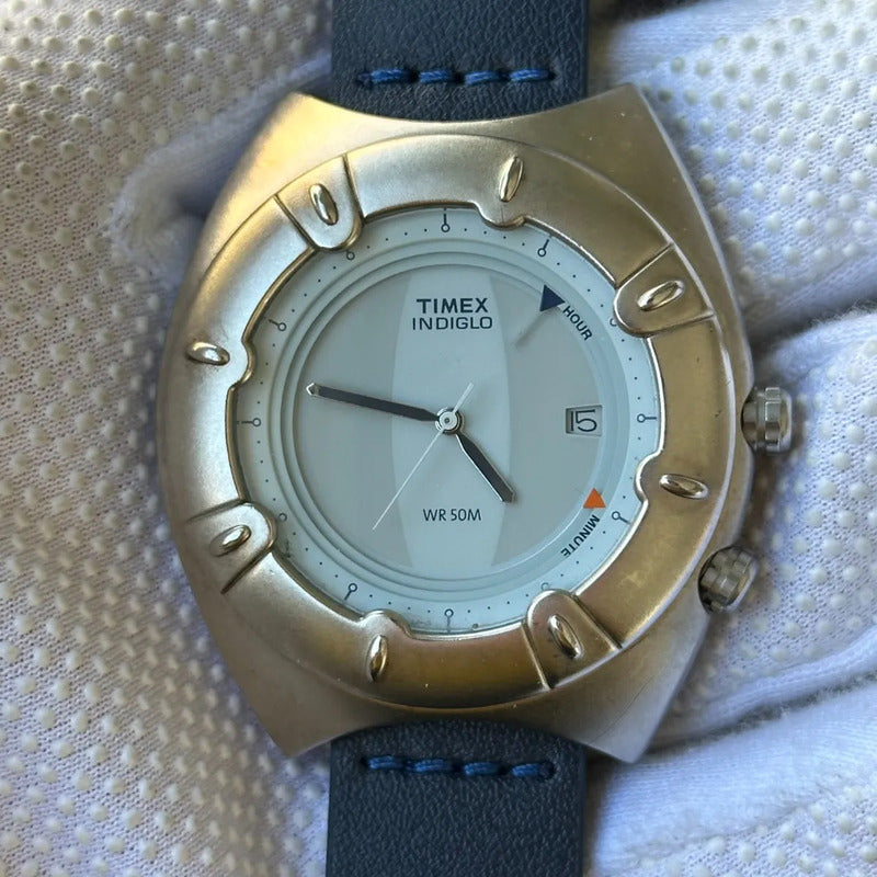 Reloj Timex Hombre Año 2001 Experimental Futurista Bisel Rotatorio
