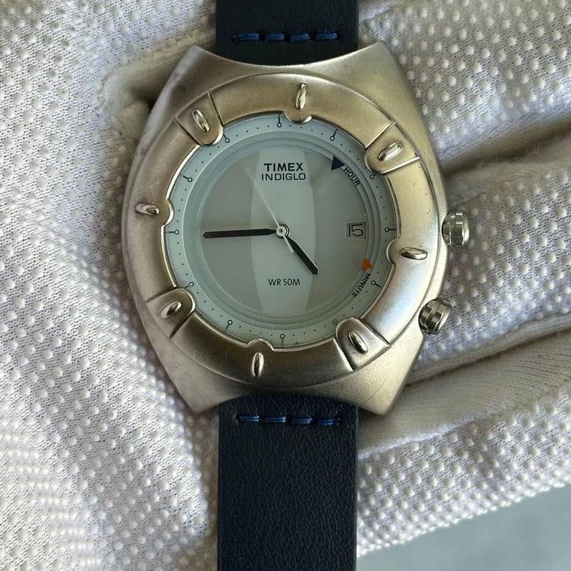 Reloj Timex Hombre Año 2001 Experimental Futurista Bisel Rotatorio