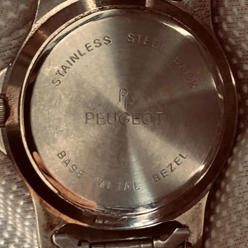 Reloj Peugeot Paris Pp Hombre Cuarzo Vintage Años 90 Acero Náutico