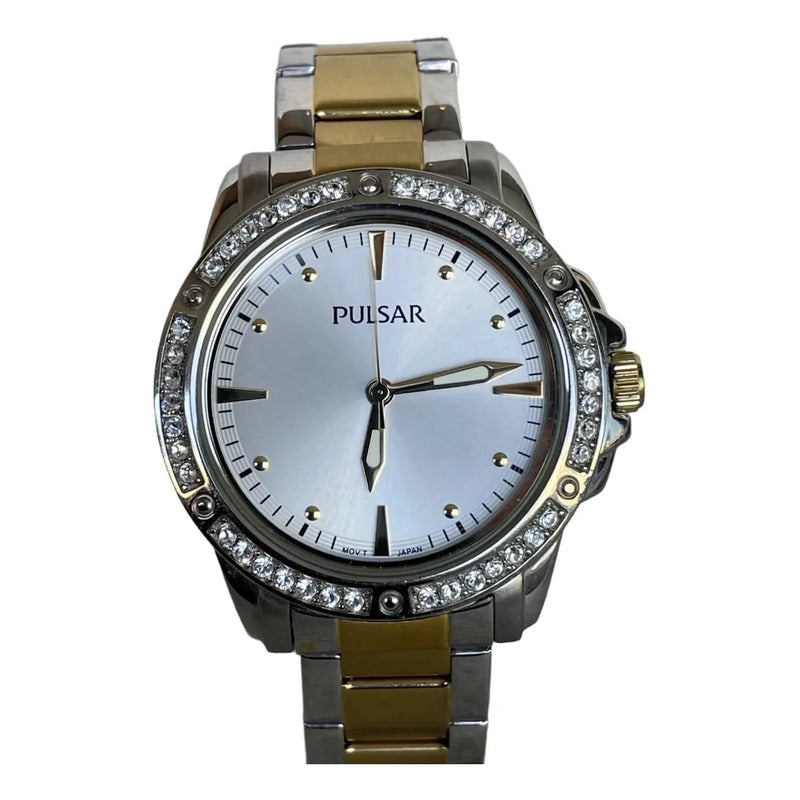 Reloj Pulsar By Seiko Mujer Años 2010s Bisel Con Cristales Vj21
