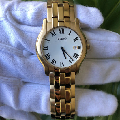 Reloj Seiko Hombre Año 2003 Números Romanos Y Esfera Limpia