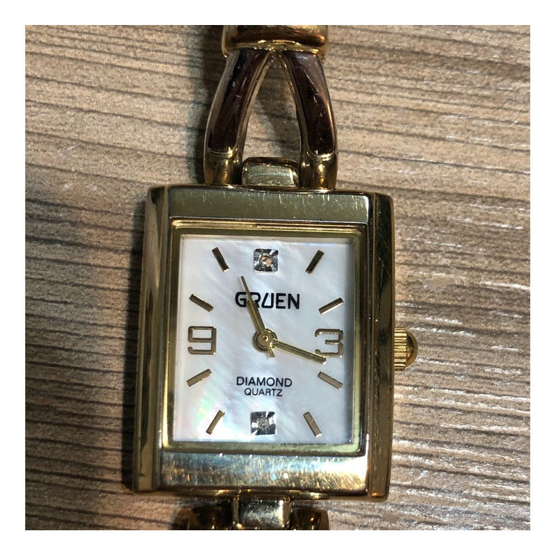 Reloj Fino Gruen Mujer Madreperla Diamantes Vintage Años 90s