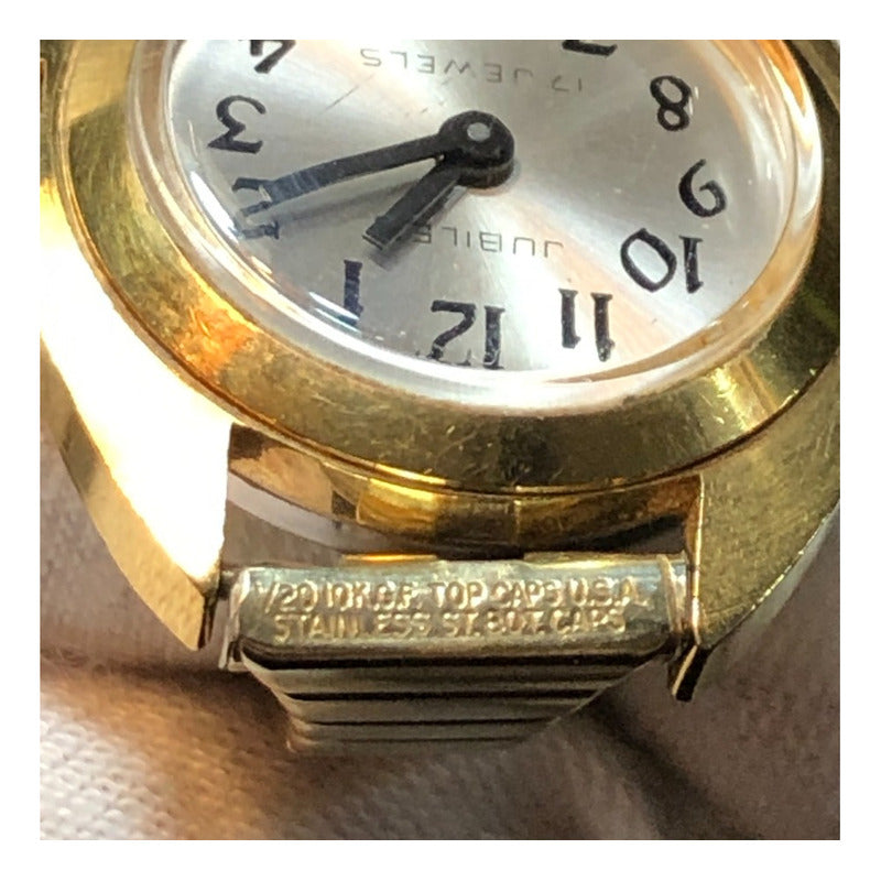 Reloj Vintage Jubilee Mecánico Mujer Pulsera Oro Laminado10k