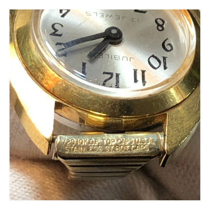 Reloj Vintage Jubilee Mecánico Mujer Pulsera Oro Laminado10k