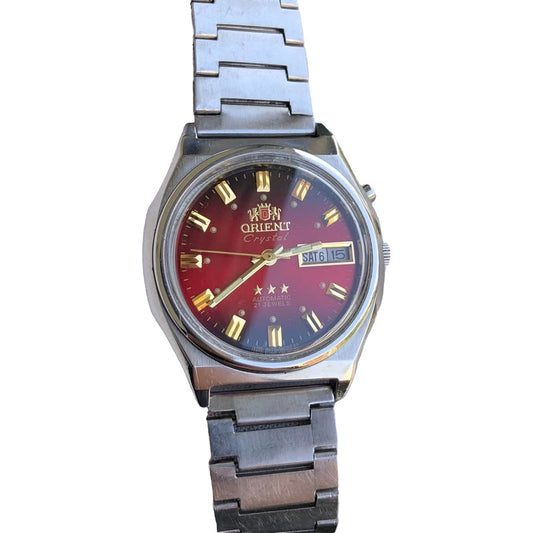 Reloj Orient Crystal Three Star Automático Rojo Muy Escaso