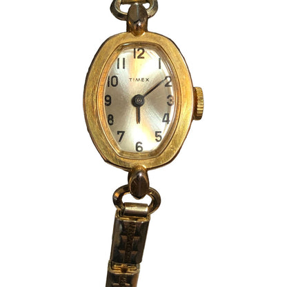 Reloj Timex Mujer A Cuerda Años 70´s Oval Pulsera Expandible